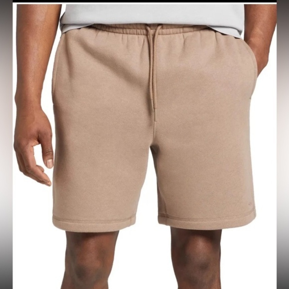 NEW DSG Mens French Terry Khaki/Tan  Drawstring Pockets 8” Athletic Fit